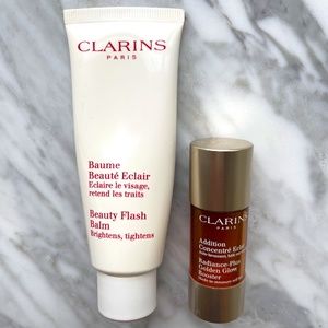 Clarins Radiance-Plus Golden Glow Booster + Beauty Flash Balm - Full size